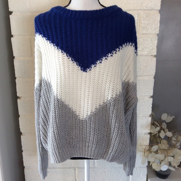 Garage Sweaters - Garage Oversized Chunky Knit Color Block Sweater